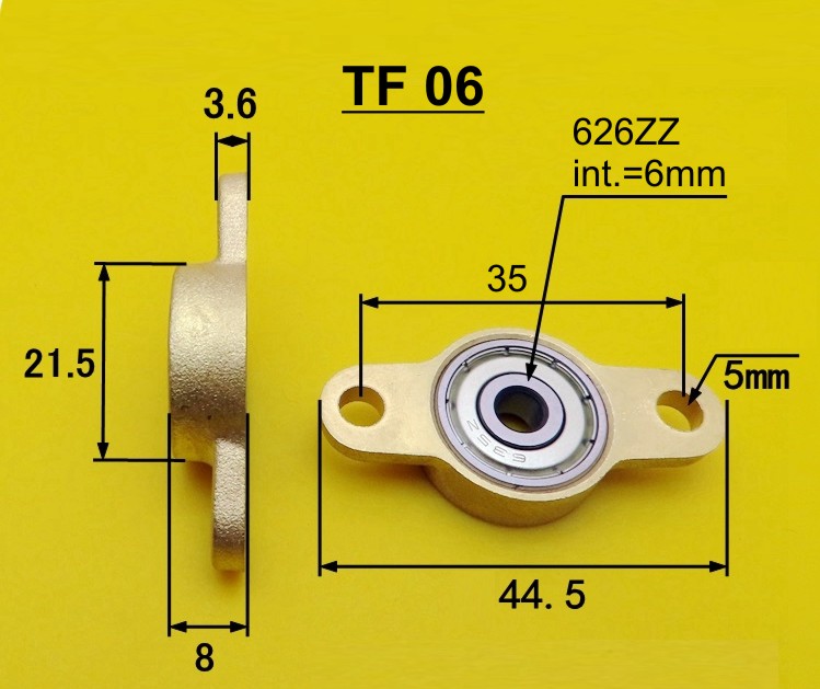 Rulment in carcasa cu flansa TF06 , int. 6mm